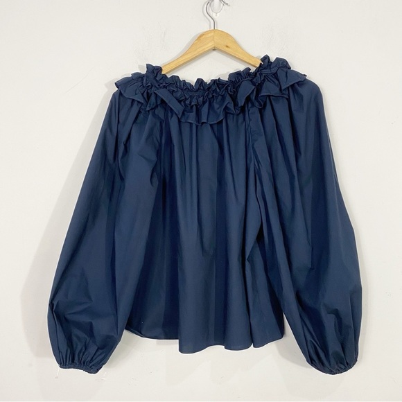 ULLA JOHNSON Olga Ruffled Cotton Blouse - Picture 6 of 13
